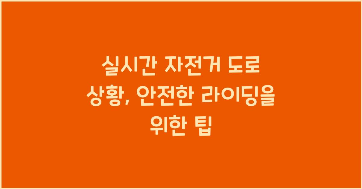 실시간 자전거 도로 상황