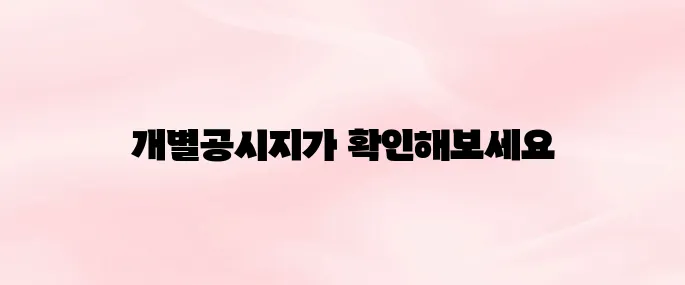 개별공시지가 조회 바로가기