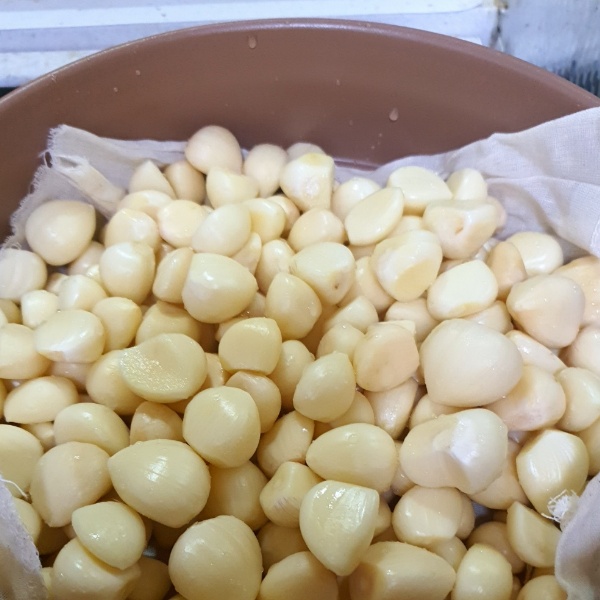 찜기에서 마늘익히기