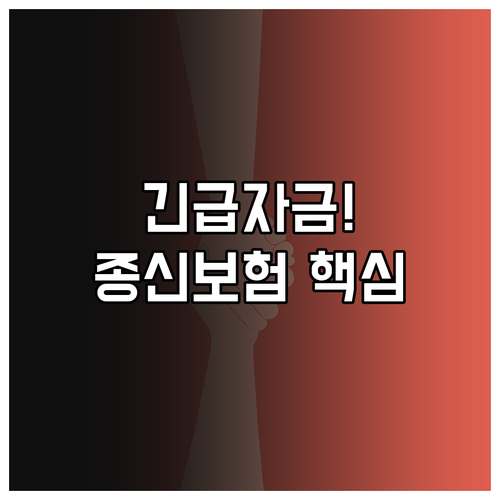 교보생명 종신보험 긴급 자금 활용 (..