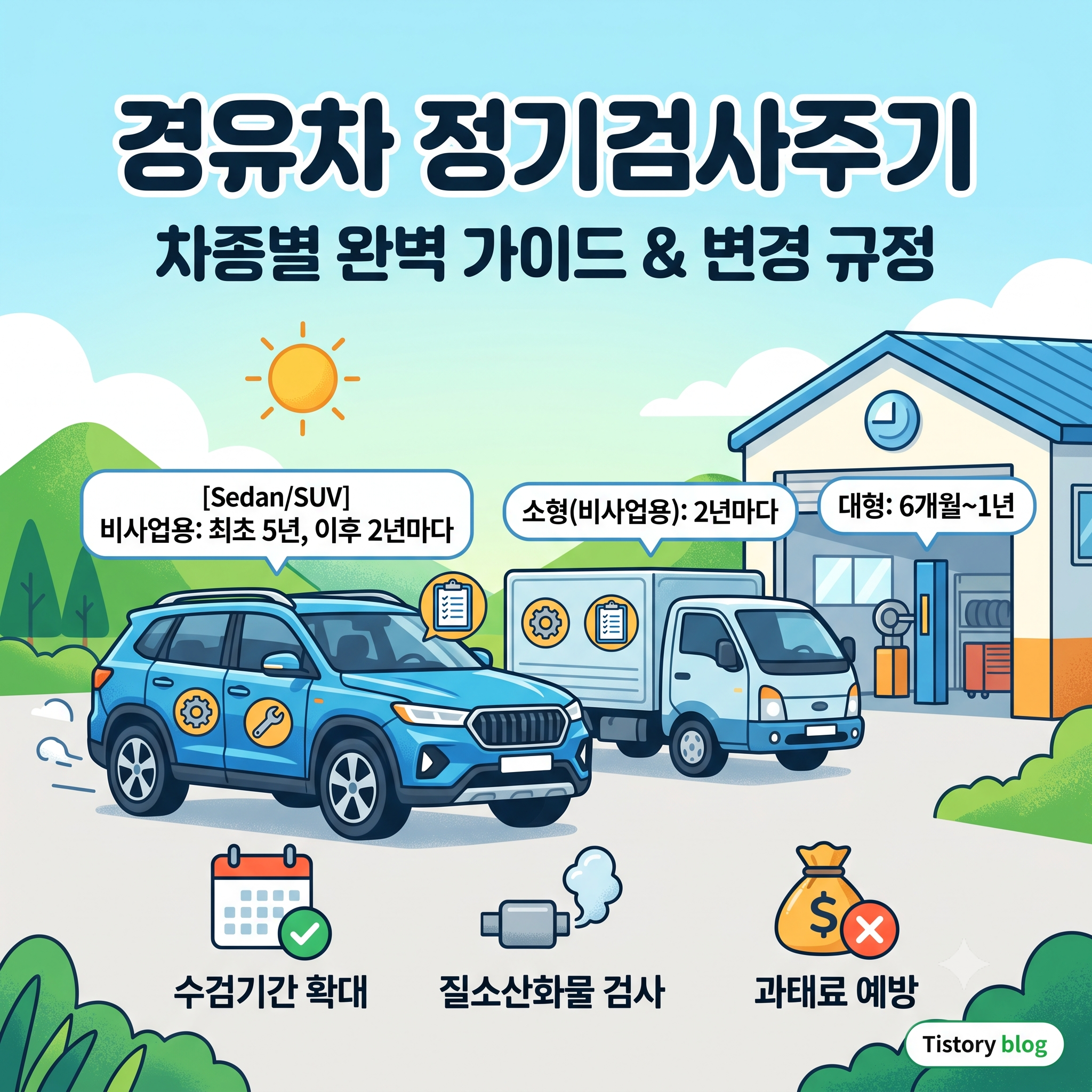 경유차 정기검사주기 차종별 기준과 변경된 규정 총정리