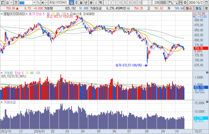 10월-21일-코스닥-일봉-차트-캡처-이미지