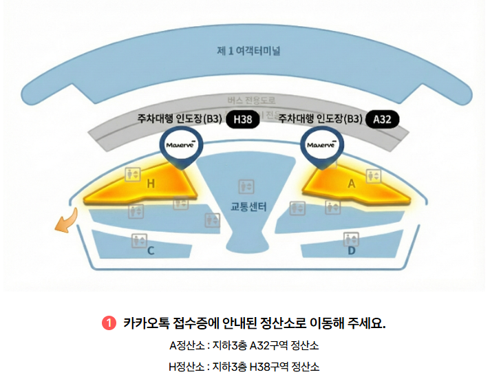 인천공항 제1여객터미널 공식 주차대행 이용요금 예약안내 (맥서브 주차대행)