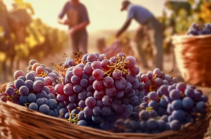 강아지와 포도 사진 /출처:어도비스톡