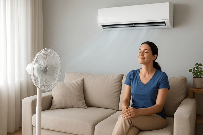 에어컨을 켜 놓은 실내 모습