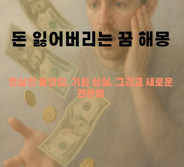 돈을 떨어뜨리는 남성 그리고 절망적인 표정