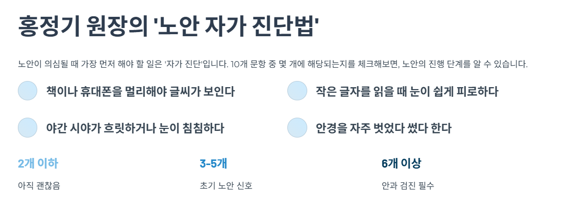 홍정기 원장의 ‘노안 자가 진단법’