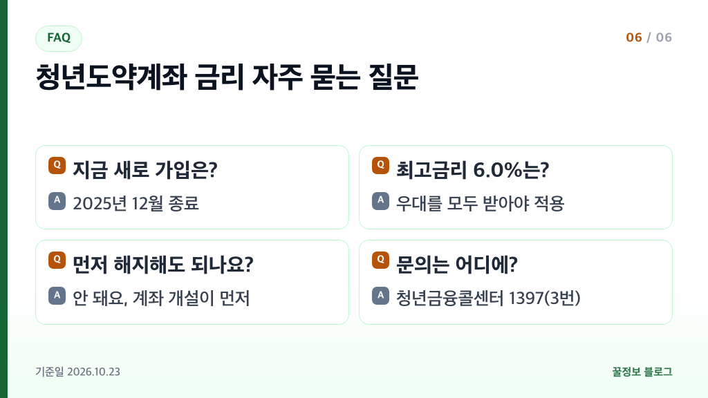 청년도약계좌 금리 자주 묻는 질문 신규가입 최고금리 갈아타기 순서 해지 문의처 요약