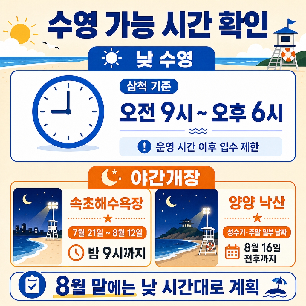 수영 가능 시간
