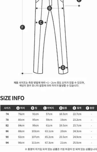 남자 바지 사이즈표 쉽게 정리한 가이드로 치수측정_6