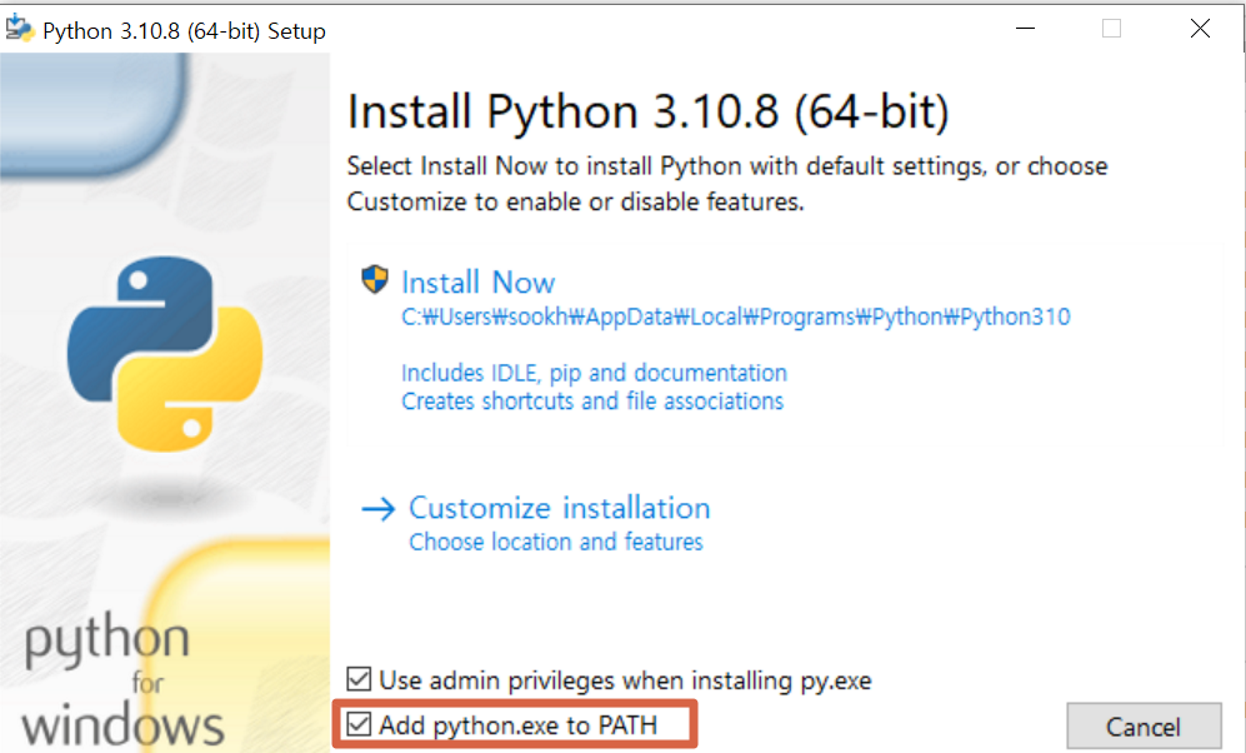 python install