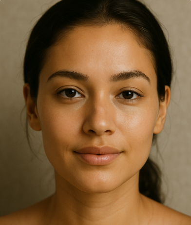 건강한 피부를 가진 여성