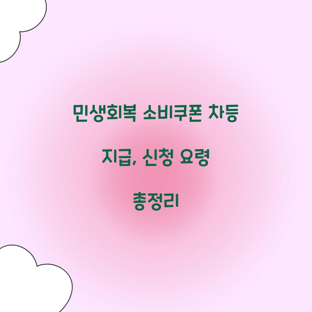 민생회복 소비쿠폰 차등 지급