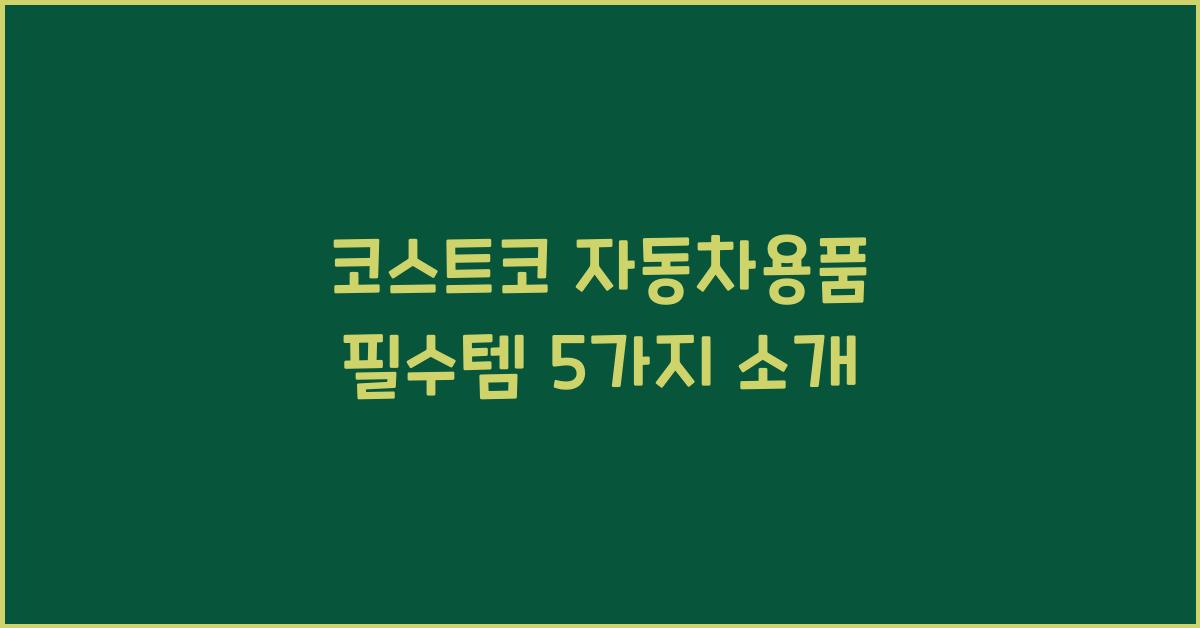코스트코 자동차용품