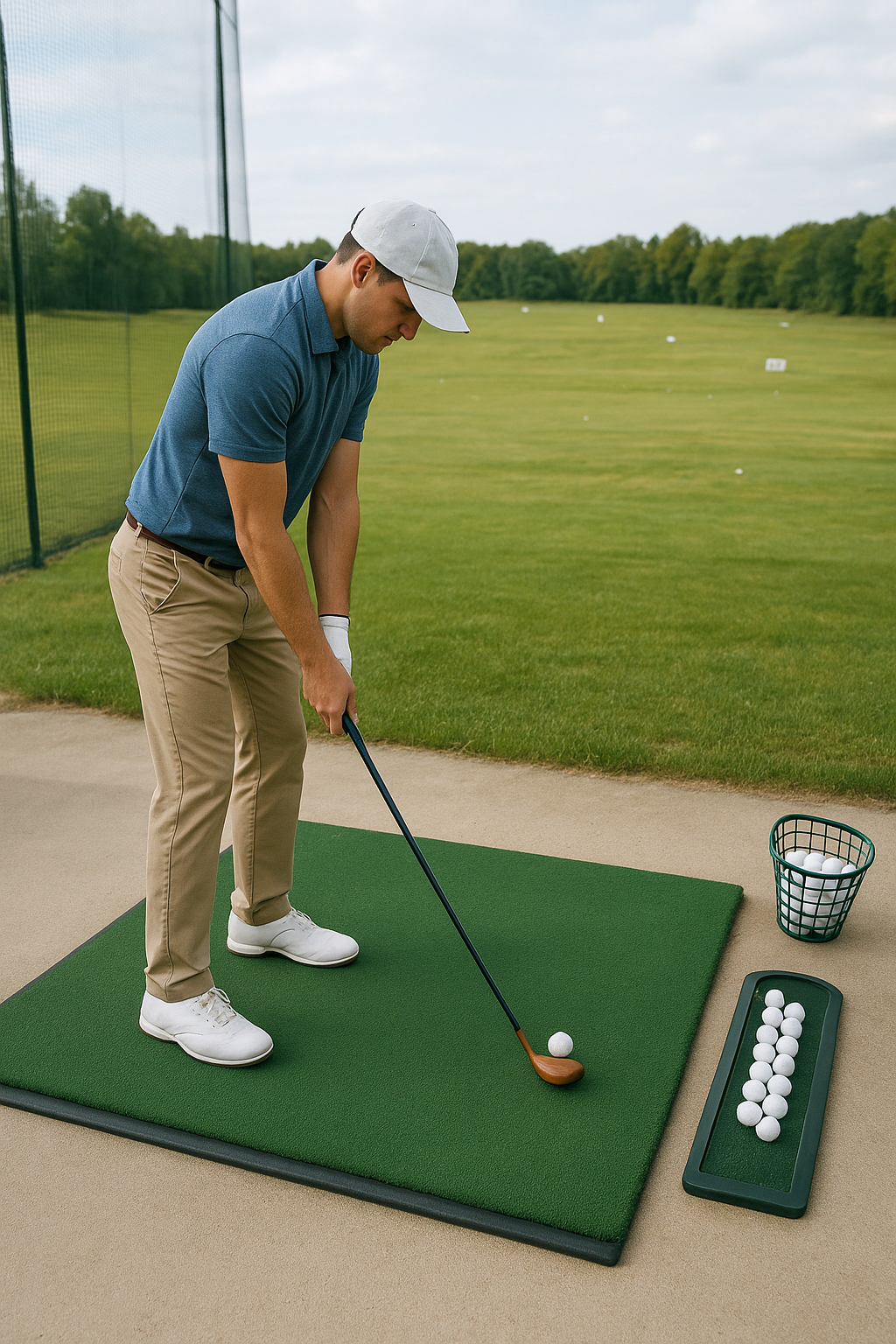 연습장에서 우드 연습하는 이미지