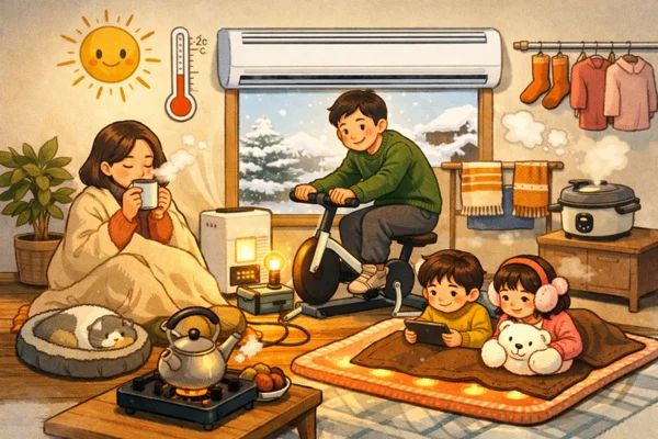 겨울 실내 적정온도 생활 장면