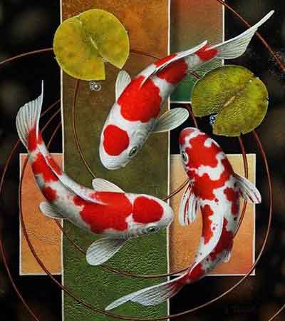 헤엄치는 잉어들