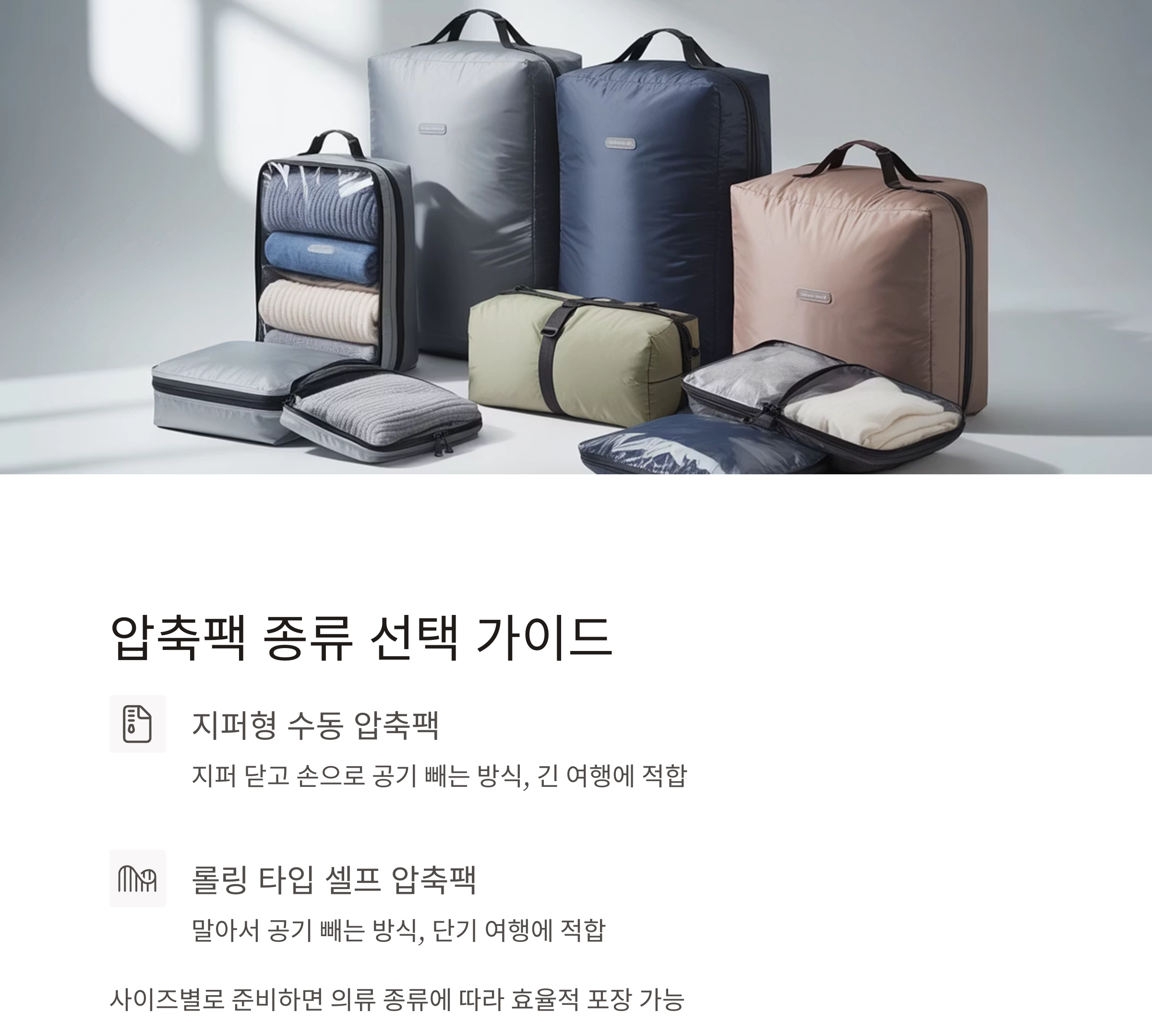 여행 짐 싸기, 캐리어 정리는 압축팩이 답이다