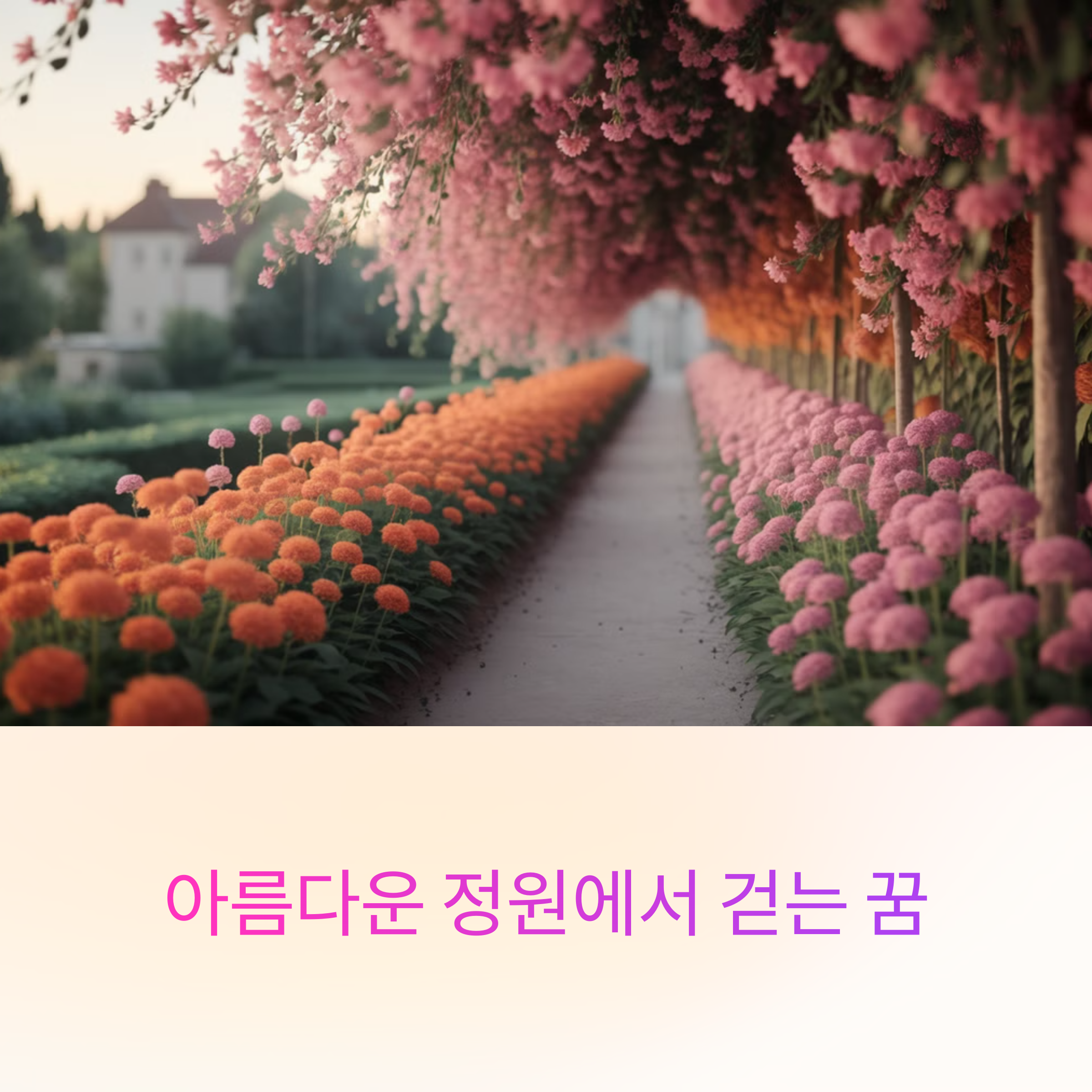 아름다운 정원에서 걷는 꿈