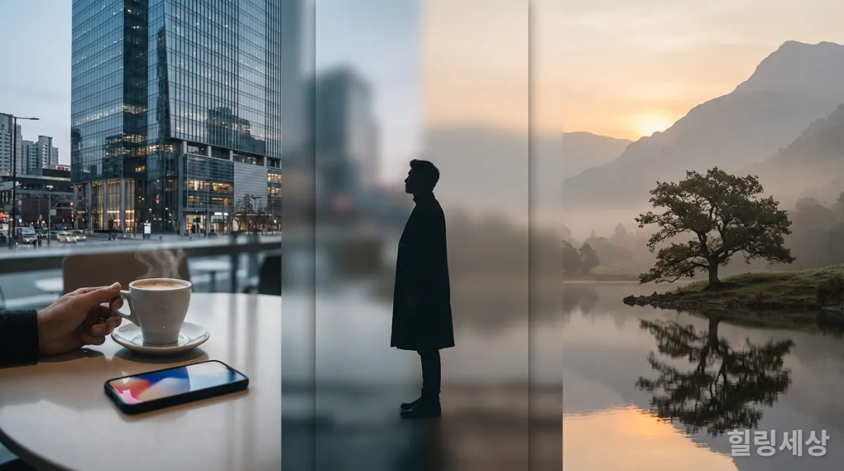 도심과 자연 힐링 중 자신에게 맞는 방법을 선택하는 사람