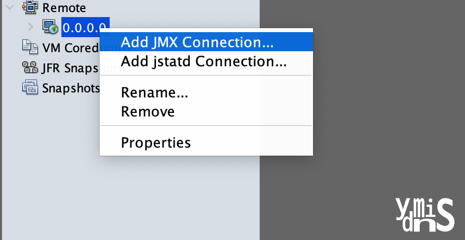 Add JMX Connection 세팅하는 모습이다.