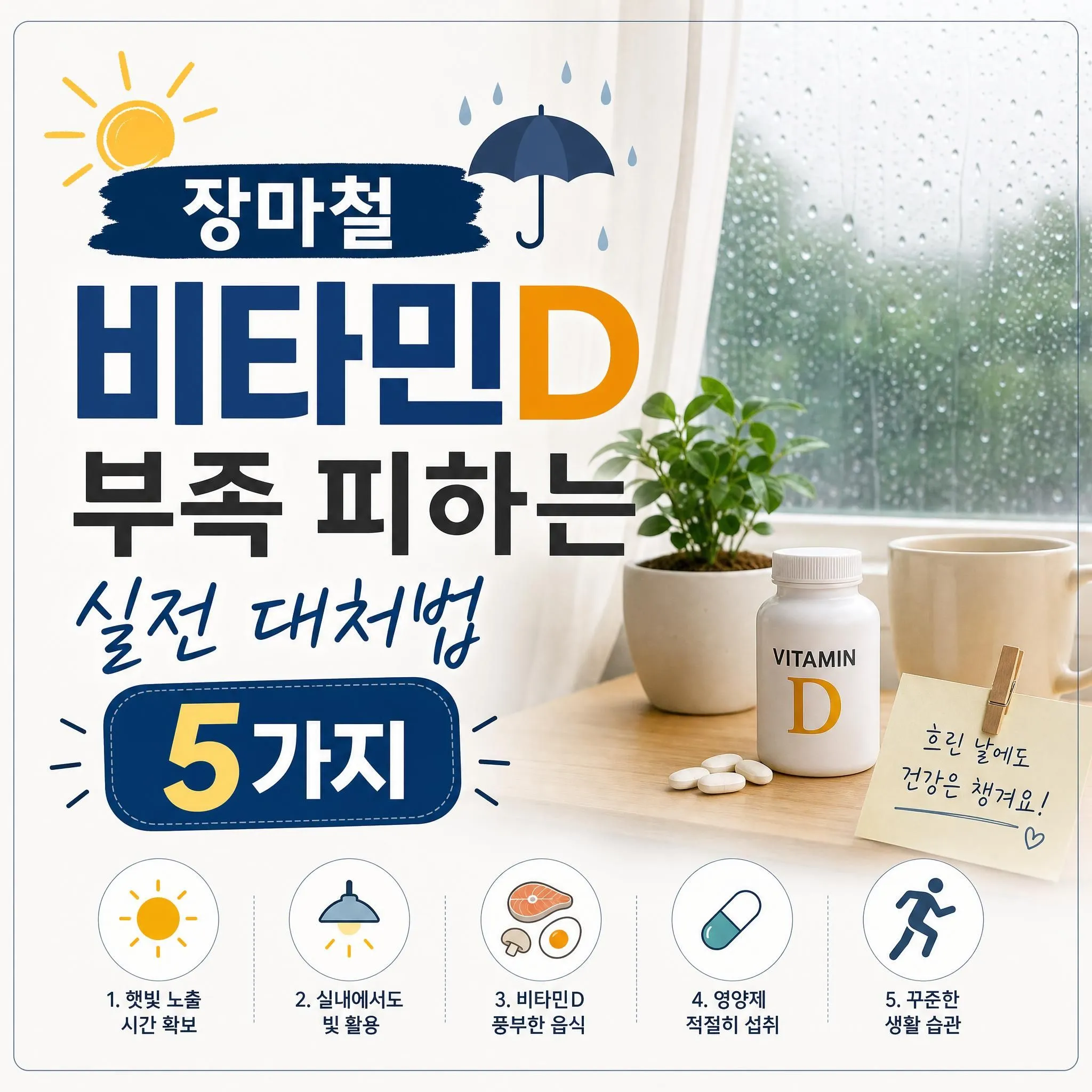 장마철 비타민D 부족 피하는 실전 대처법 5가지