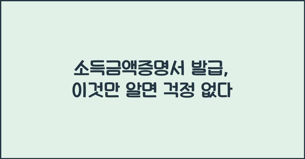 소득금액증명서 발급