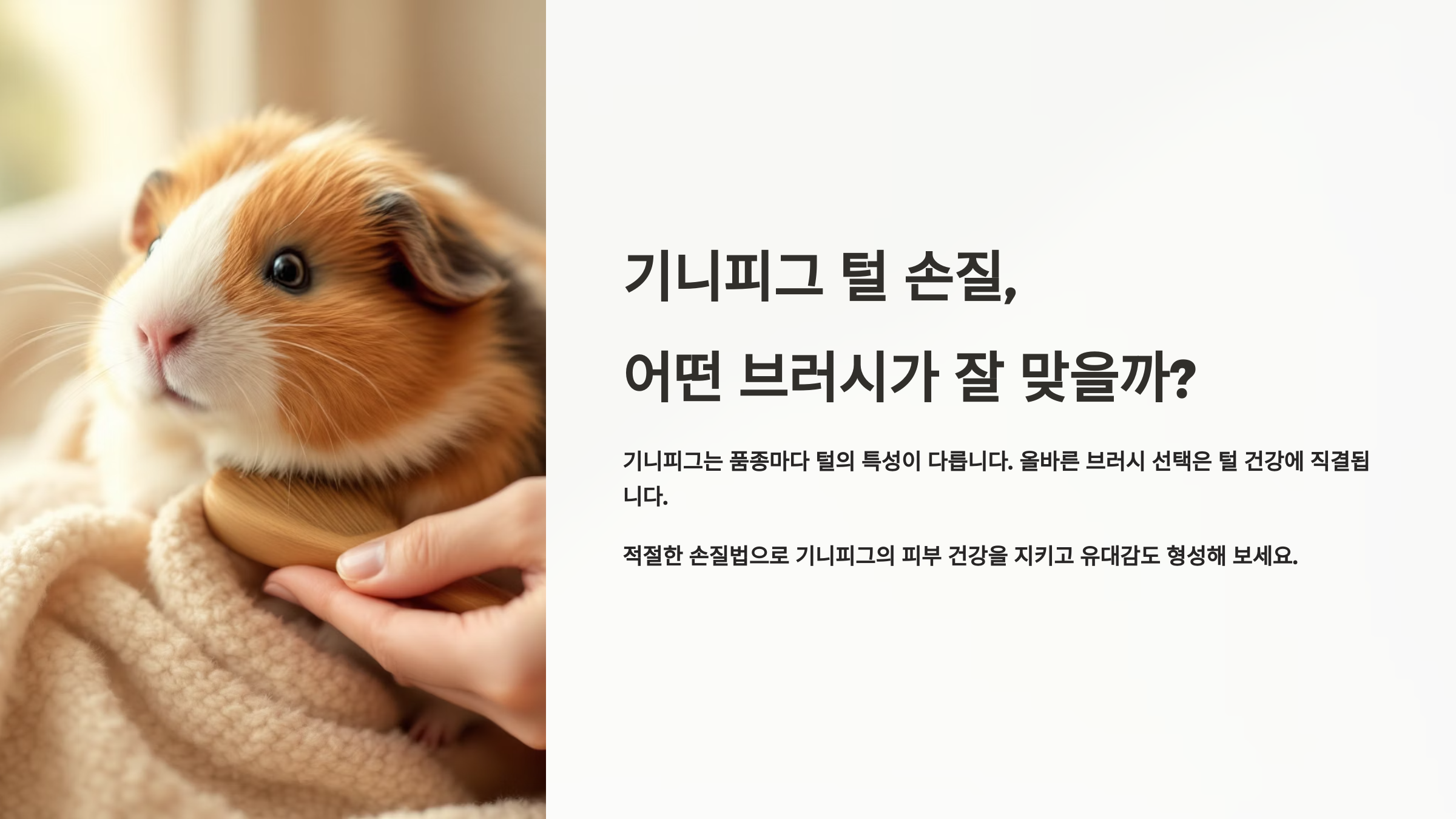 기니피그 털 손질, 어떤 브러시가 잘 맞을까?