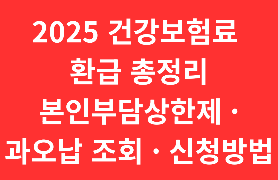 2025 건강보험료
환급 총정리
본인부담상한제 ·
과오납 조회 · 신청방법