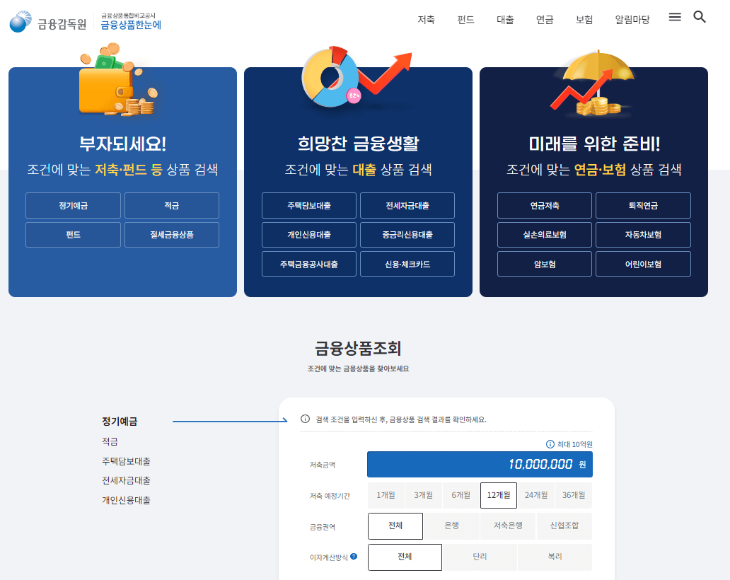 정기예금 금리비교