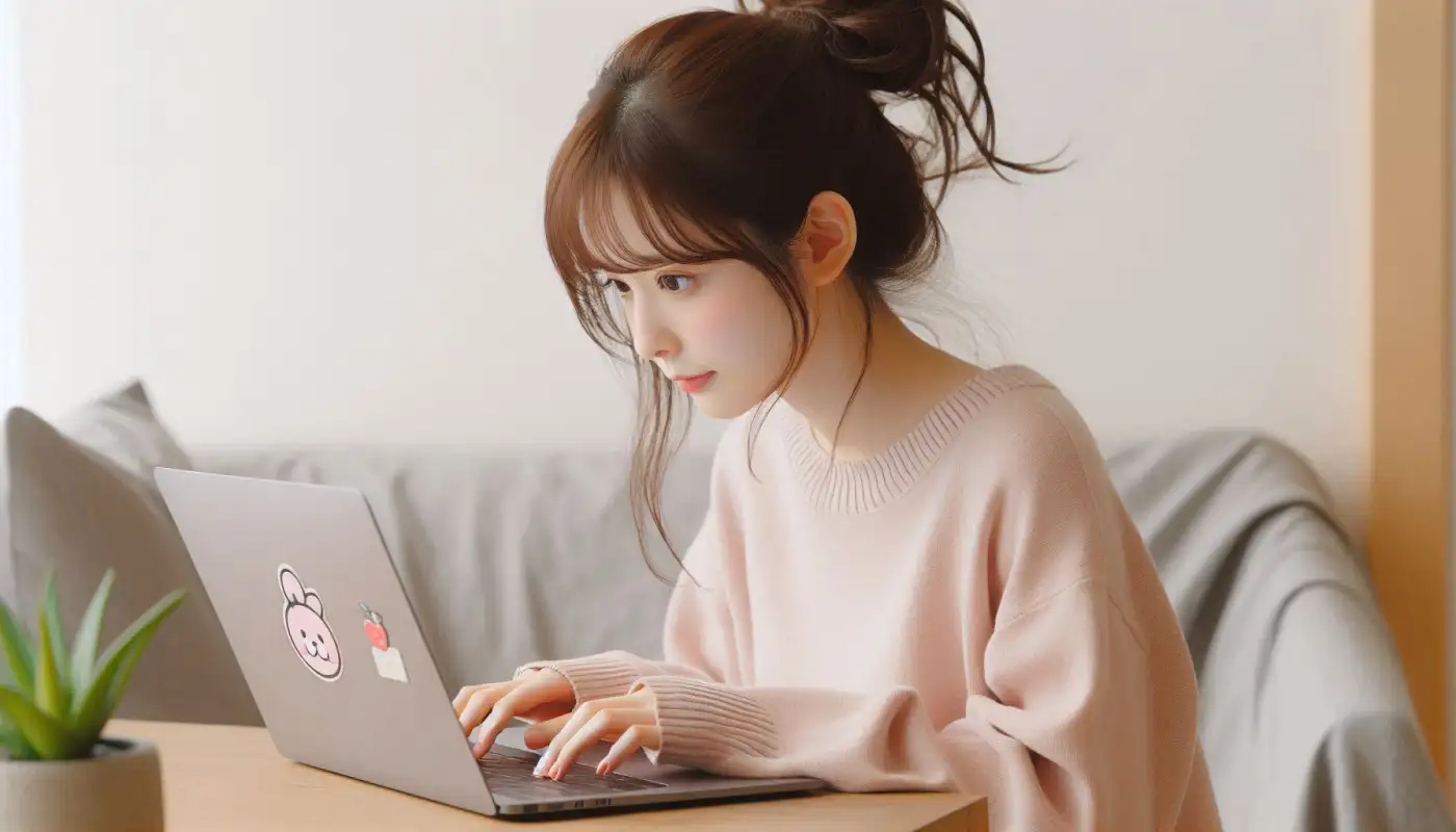 업비트에서-바이낸스-옮기기-방법을-알아보는-여성의-모습