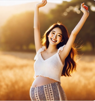 만세하는 임산부