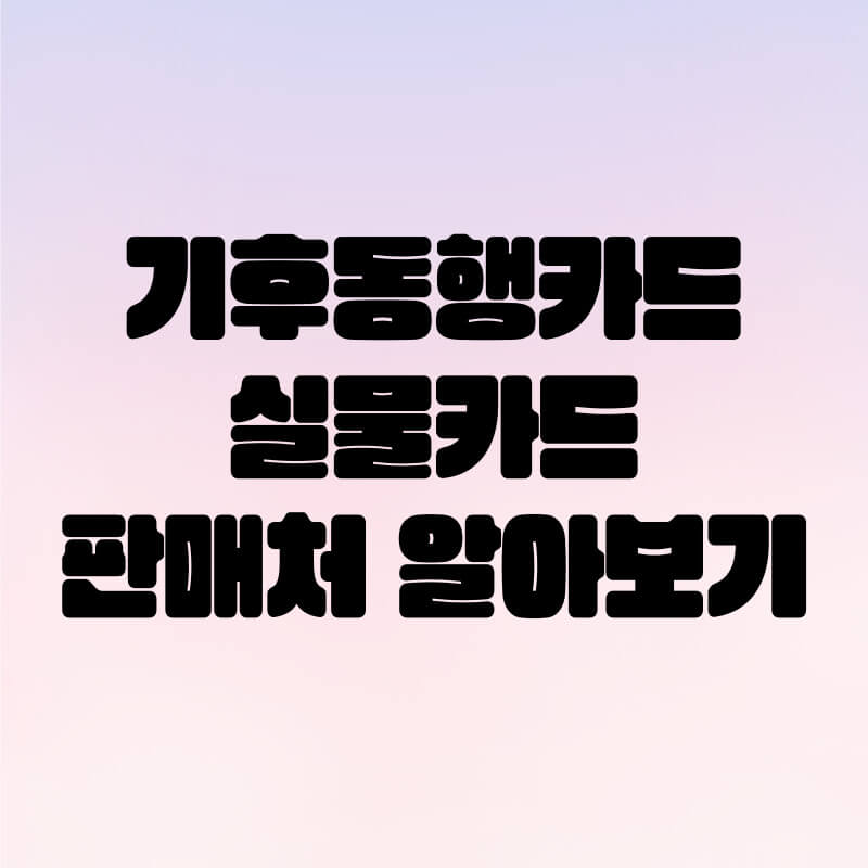 기후동행카드 실물카드 판매처 바로가기