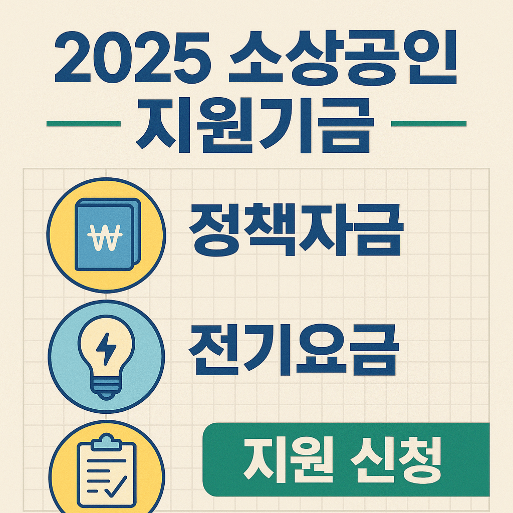 2025 소상공인 지원금 (정책자금&middot;전기료&middot;수수료)