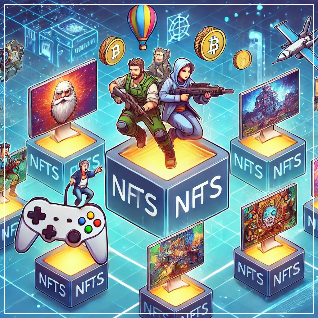 게임 산업에서 활용되는 NFT를 나타낸 이미지