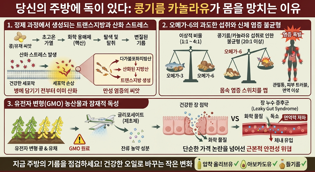 콩기름, 카놀라유가 몸을 망치는 이유