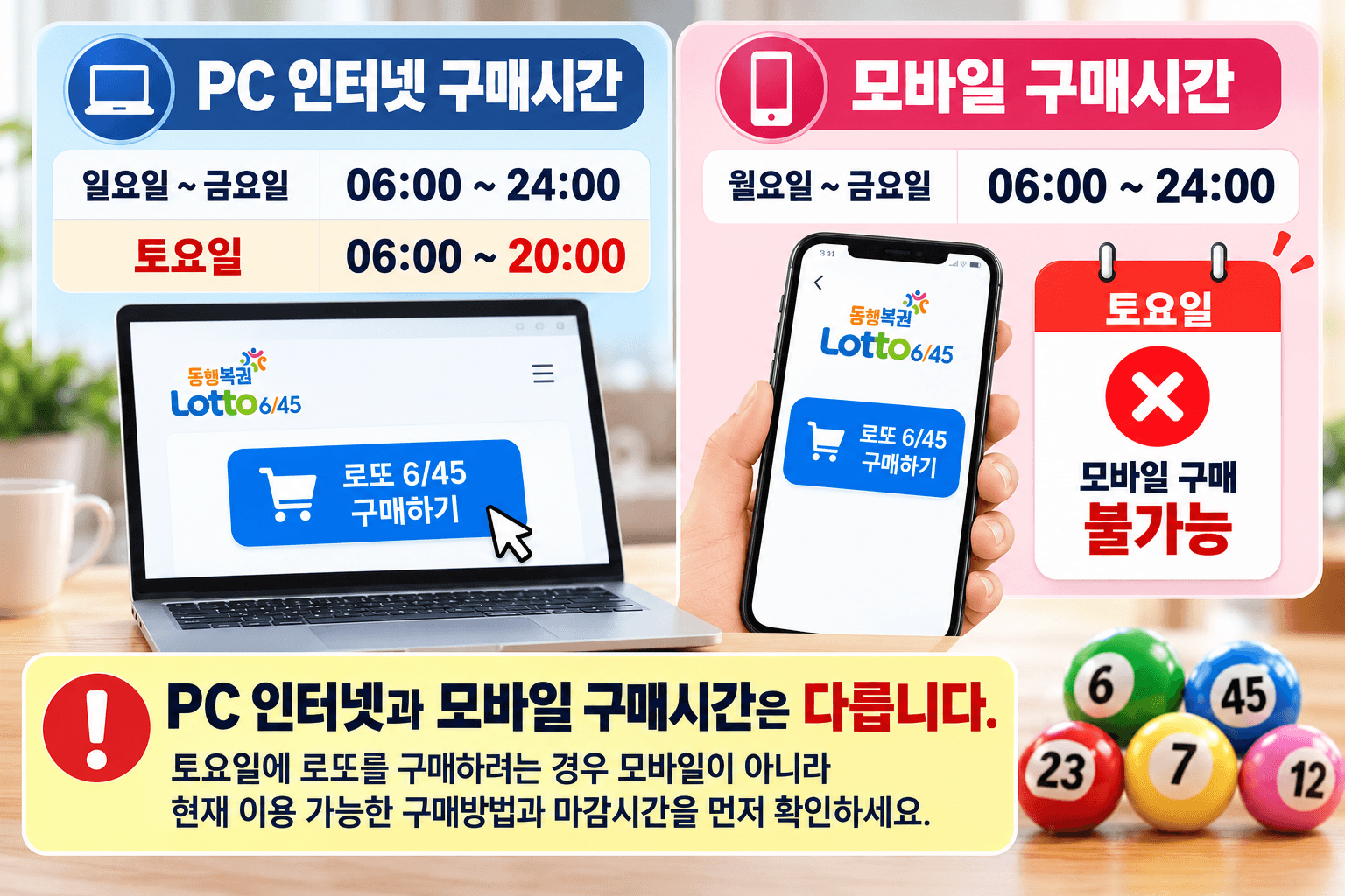 동행복권 모바일 구매방법｜토요일에도 되는 줄 알았다면 꼭 확인