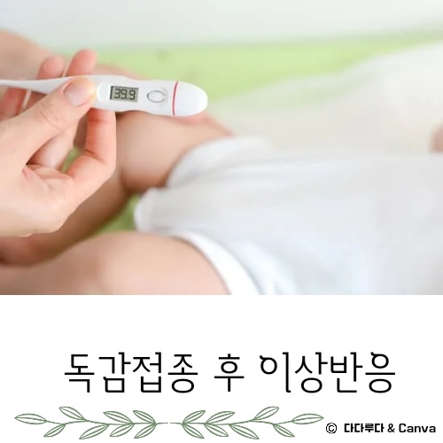 독감 접종후 증상 몸살 열 부으면 이상반응 생기면 신고