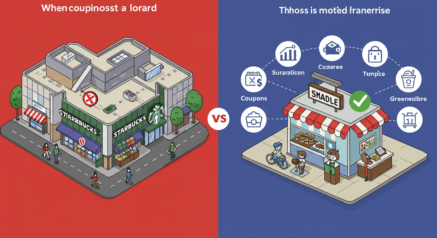 소비쿠폰 사용 불가 업종과 예외 가능 업종 비교 일러스트