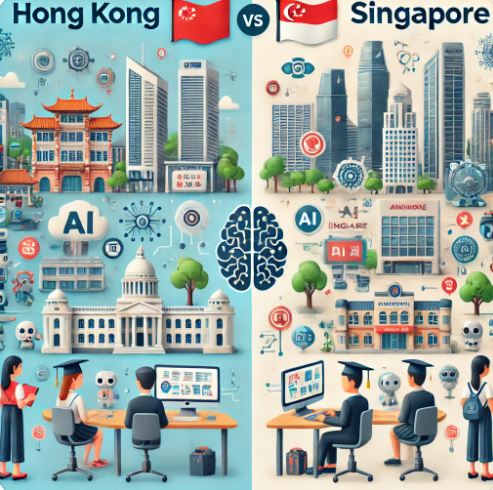 홍콩과 싱가포르, AI 대학 교육 비교