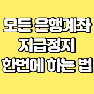 모든 은행계좌 지급정지 한 번에 하는 법 썸네일