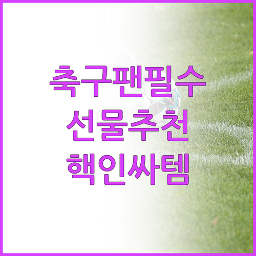 축구 팬을 위한 선물 추천 2025