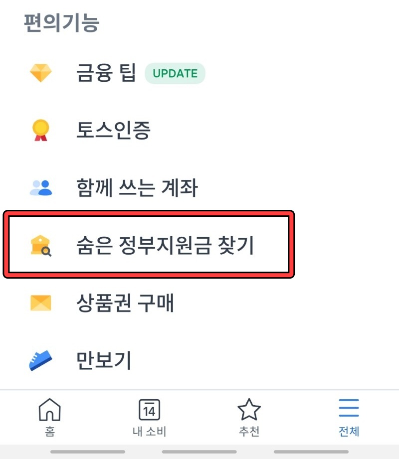 토스 정부지원금