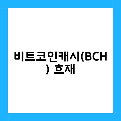 비트코인캐시(BCH) 호재, 소개 및 전망과 시세