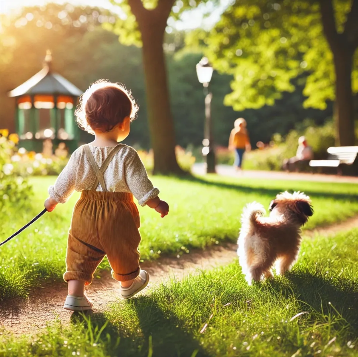 아기가-강아지를-따라-걷는-모습