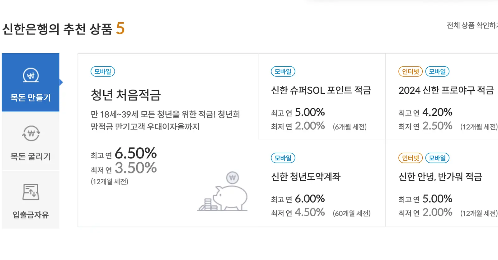 신한은행정기예금