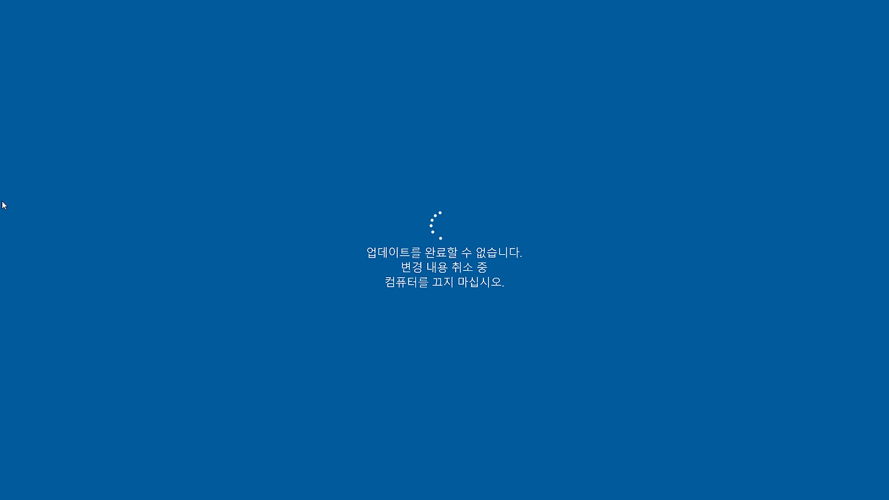 업데이트 오류 화면2