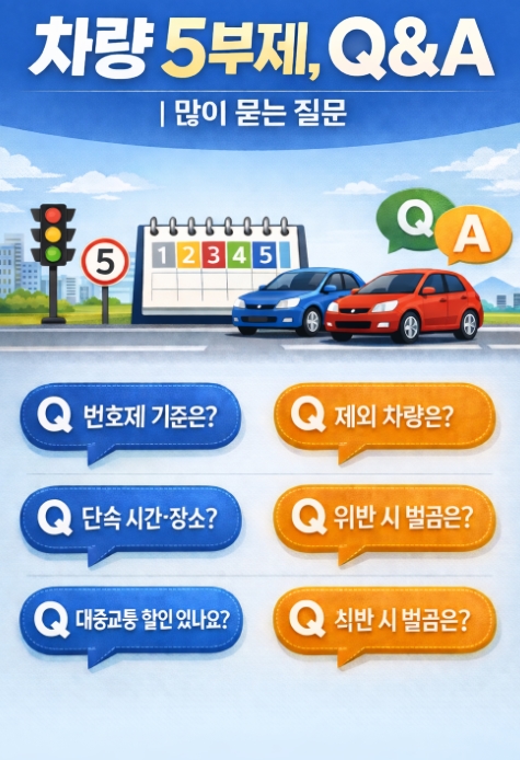 차량 5부제 뜻부터 적용 방식까지, 헷갈리는 2부제&middot;5등급 제한과 한 번에 정리