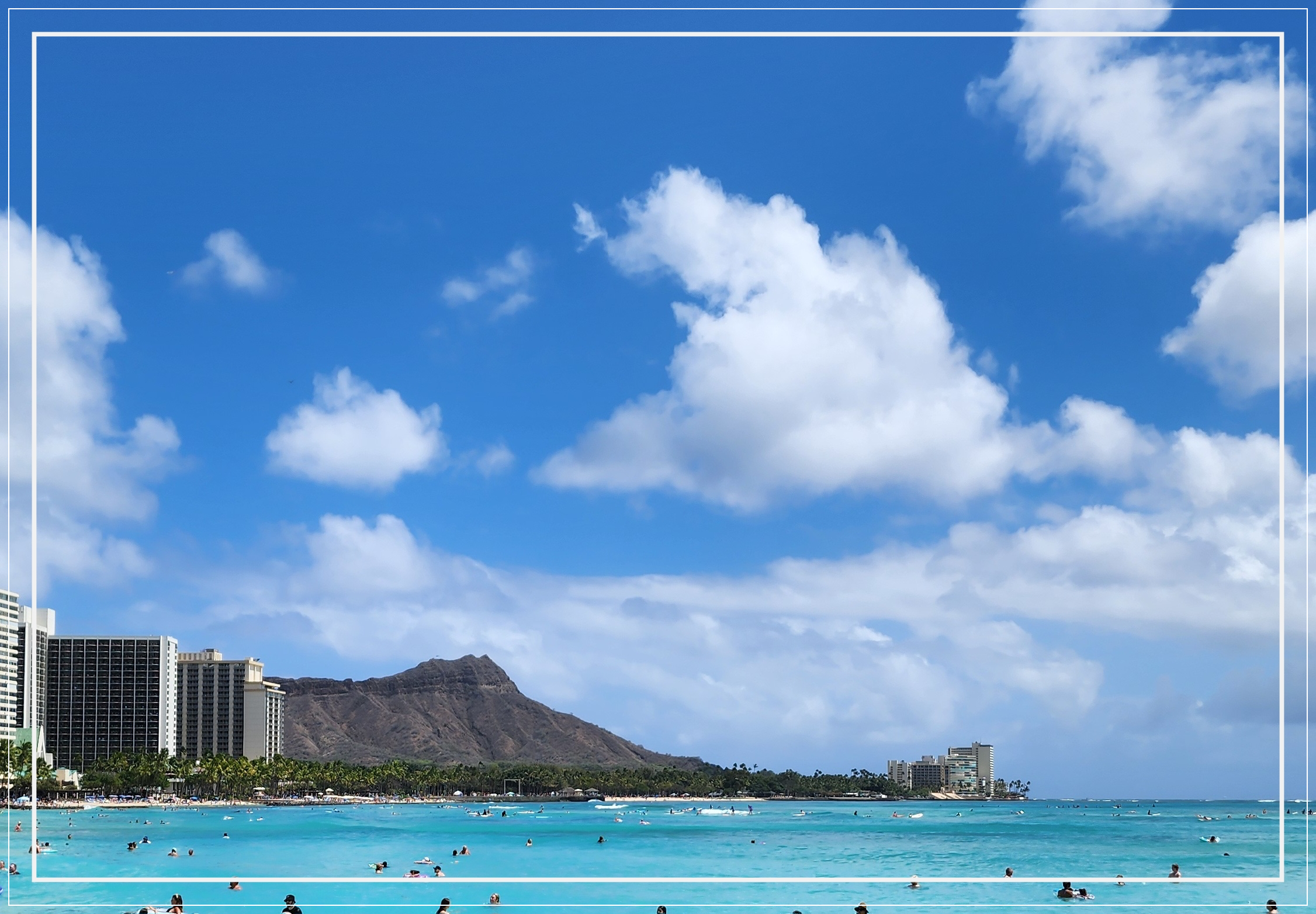 와이키키 비치에서 바라본 다이아몬드 헤드