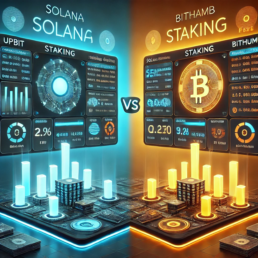 업비트 vs 빗썸, 솔라나(SOL) 스테이킹 비교 분석과 관련된 이미지